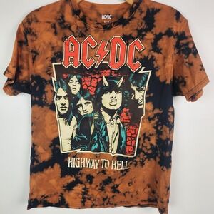 AC/DC Highway To Hell Tie Dye Short Sleeve Graphic T-Shirt Men's Size‎ L
